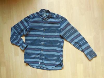 pánska Logg H&M modrá košeľa, dl. rúk, pruh S/168/38