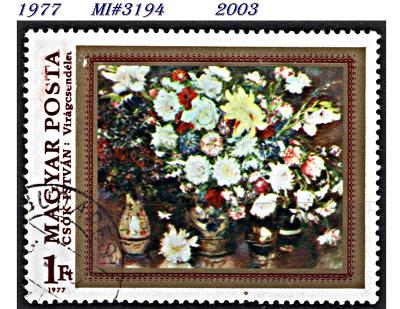 Maďarsko 1977,  obraz Csók: Květy