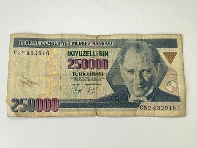 Bankovka 250000 Türk Lirasi C52 432916 - 1970