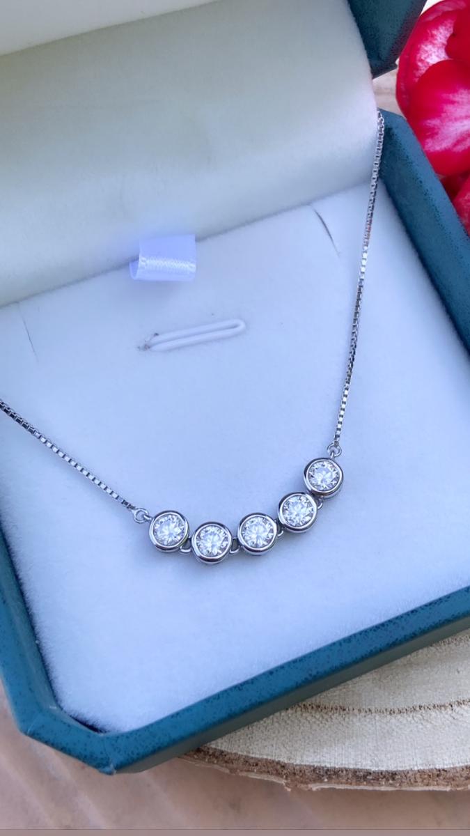 Náhrdelník retiazka Strieborný 925 diamant moissanit moissanite 1,6 ct - Šperky