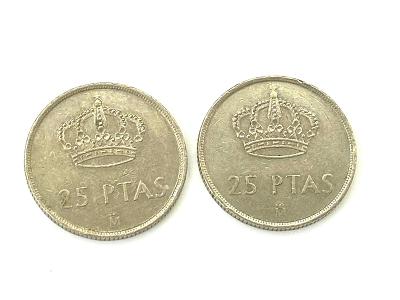 Dvě mince 25 PTAS ESPANA 1983