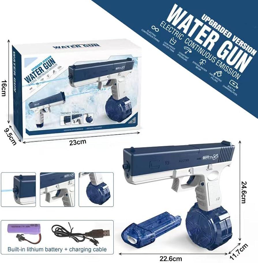 Elektrická vodná pištoľ modrá - Deti