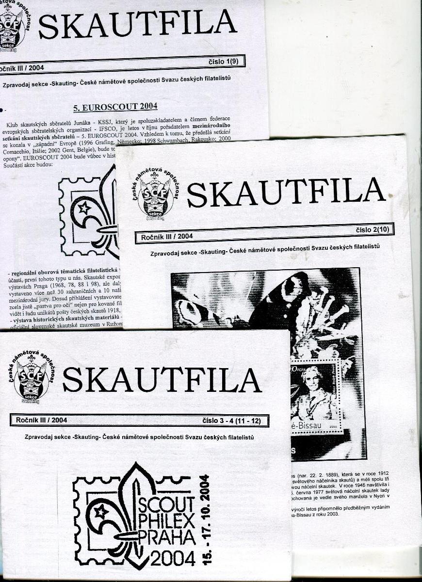 Skautfila č. 1, 2, 3-4, III. roč. 2004 komplet, občas J.Foglar - Knihy a časopisy
