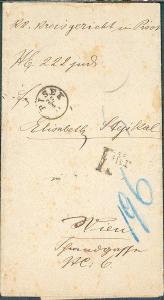 13C318 Skládaný dopis soud Písek - Emilie Stejskal Vídeň - závěť, 1884