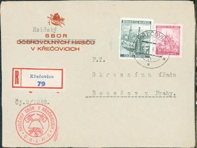 12B1664 Výstřižek z dopisu hasiči Křečovice - Benešov