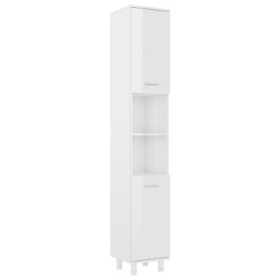 Koupelnová skříňka bílá vysoký lesk 30x30x179 cm dřevotříska