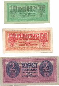 ❗ Wehrmacht,válečná sestava bankovek,vzácná 2RM❗