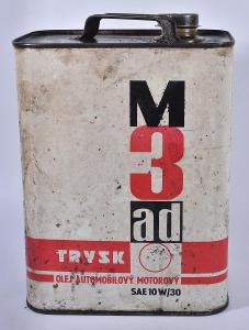 Plechovka od oleje Benzina Trysk M3 a M4 ČSSR, 2 ks