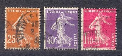 Francie 1927, MiNr. 215-217, raž.
