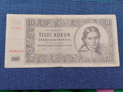 1000 kčs / Koruna 1945 C - bankovka Československa