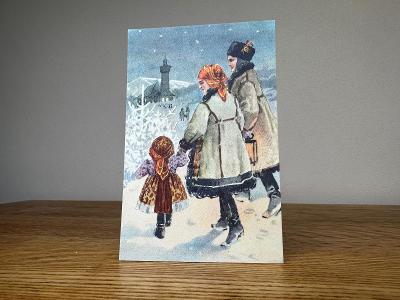 stará pohlednice - Vánoce - K.Šimůnka  - kroje 