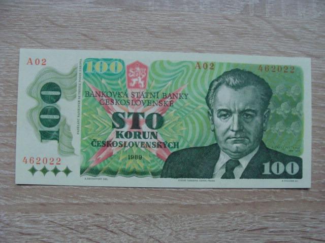 100 Kčs 1989 A 02 462022 UNC, originál foto, TOP bankovka z mojej zbierky - Bankovky