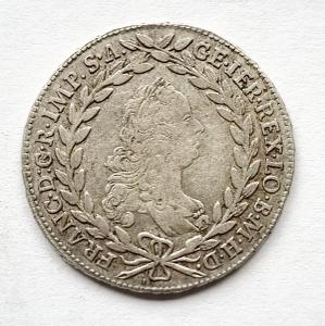 Stříbrný 20 krejcar 1763 Vídeň.František Štěpán Lotrinský. 