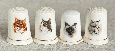 4 sběratelské náprstky - Kočky