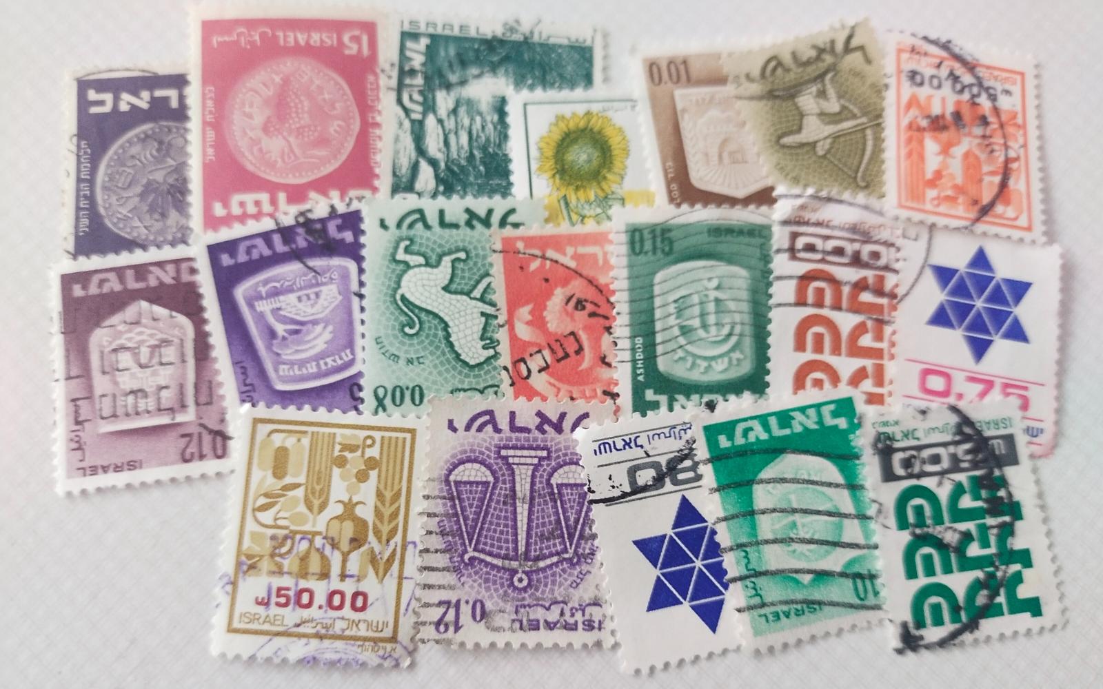 Každá iná - poštové známky Israele 19ks - Filatelia