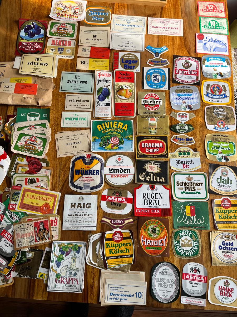 Pivné etikety - veľká zbierka - Pivo a súvisiace predmety