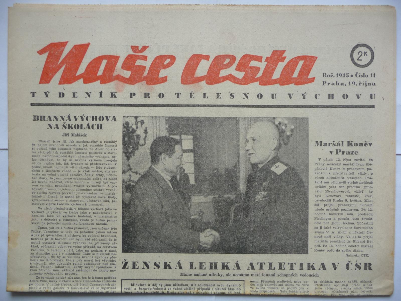 Staré noviny - Naša cesta - číslo 11. z 19. októbra roku 1945 - Knihy a časopisy