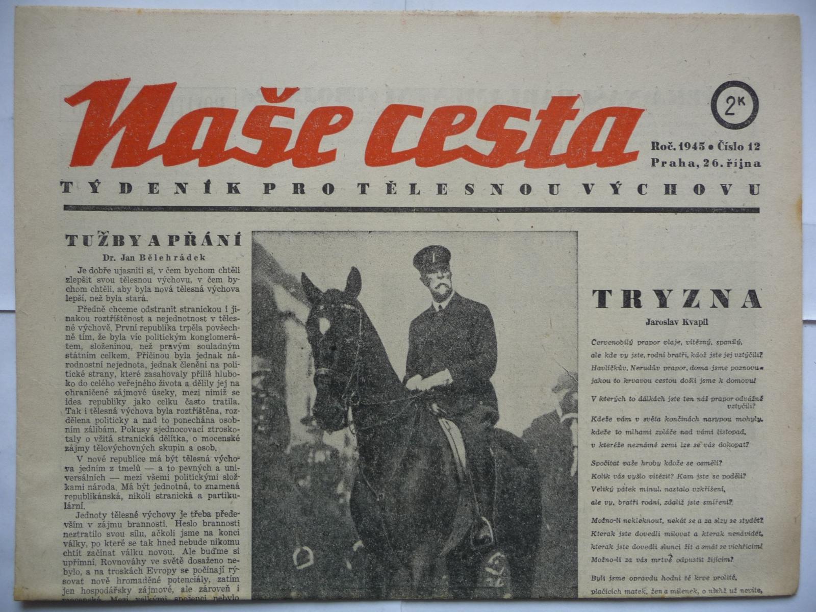 Staré noviny - Naša cesta - číslo 12. z 26. októbra roku 1945 - Knihy a časopisy