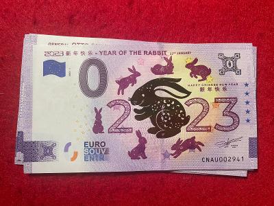 AUKCE ● Euro Souvenir ● 2023 新年快乐 – YEAR OF THE RABBIT [2023] PŘÍTISK