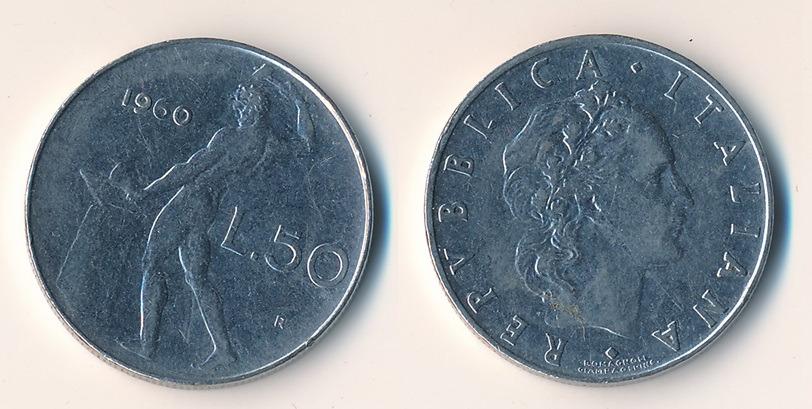 Taliansko 50 lír 1960 - Numizmatika
