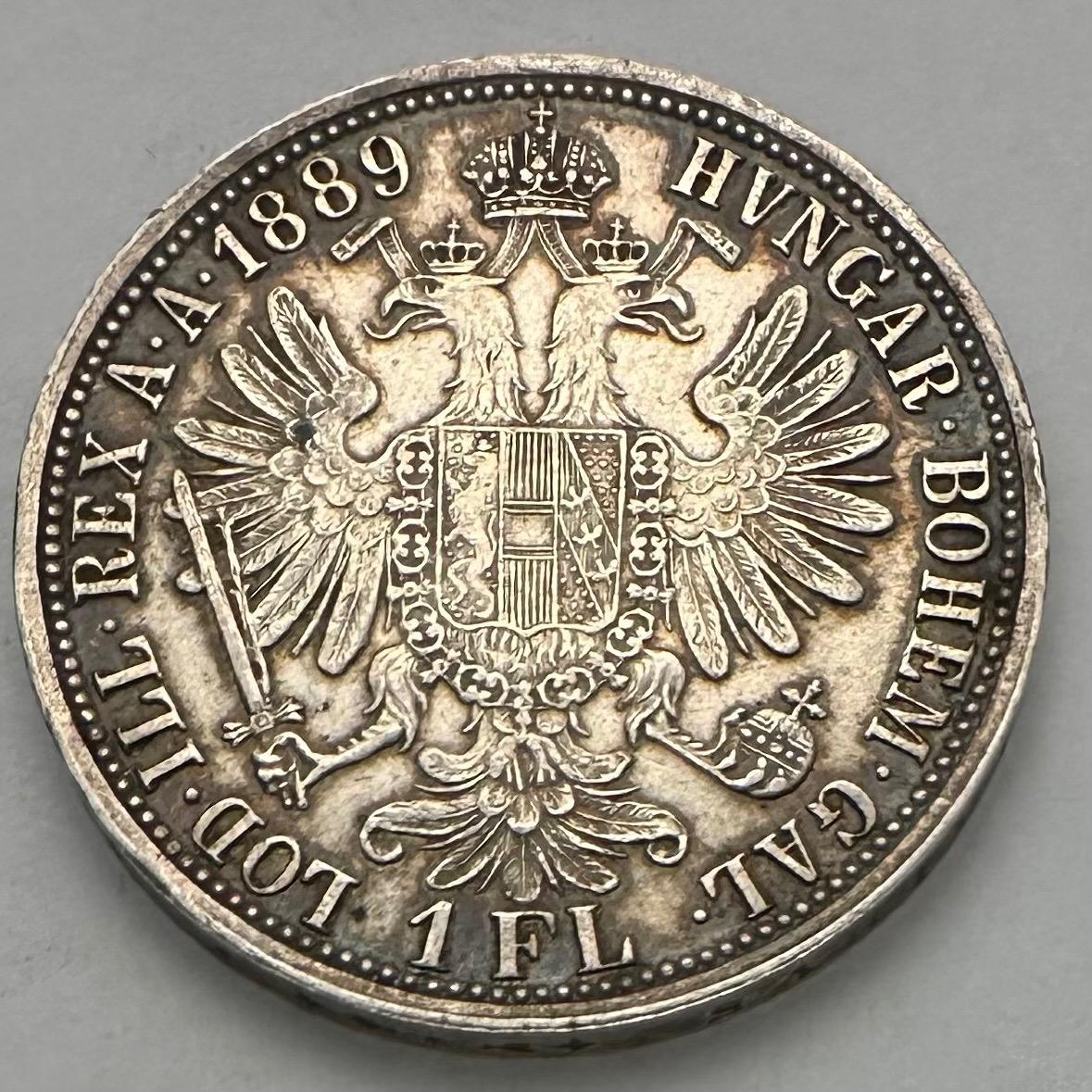 Rakúsko Uhorsko FJI. 1 Zlatník 1889 patina stav!! - Numizmatika