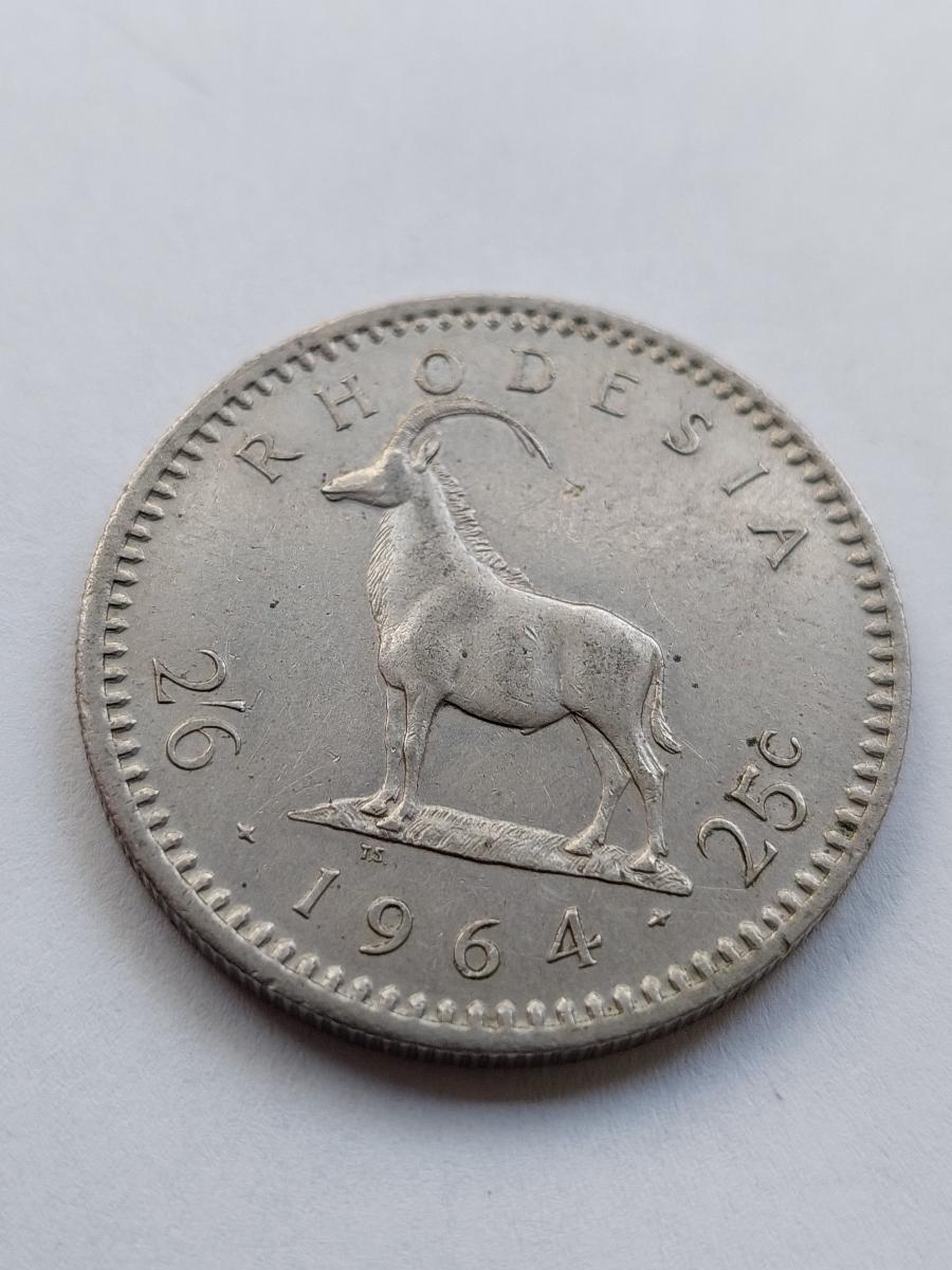 25 Cent Rhodézia 1964 - Zberateľstvo