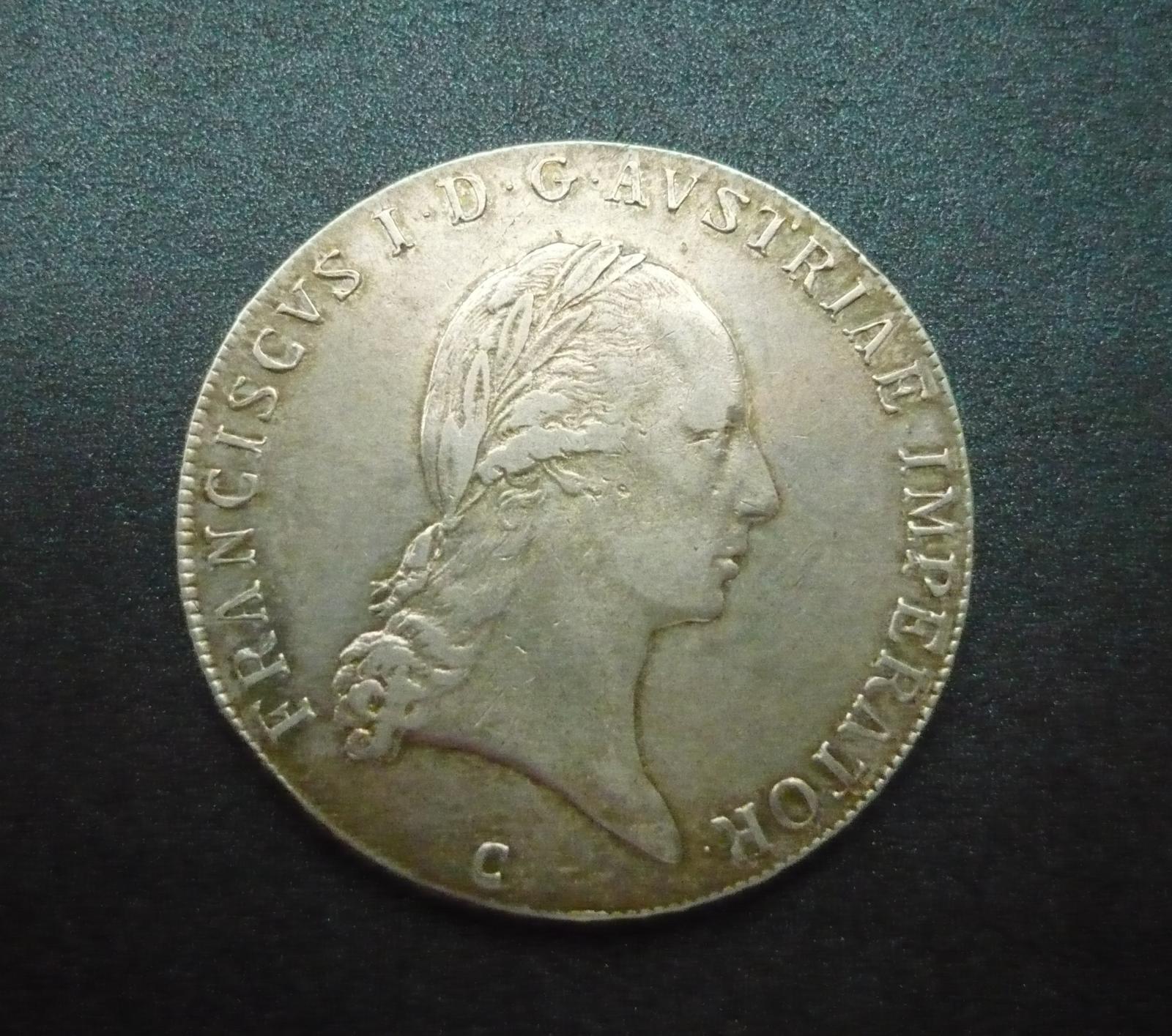 František II. 1 Toliar konvenčné 1824 C. minc. Praha váha, 28 g. - Zberateľstvo