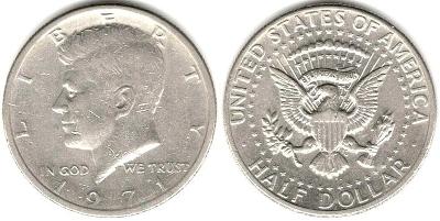 1/2 Dollar 1971 - Kennedy, USA