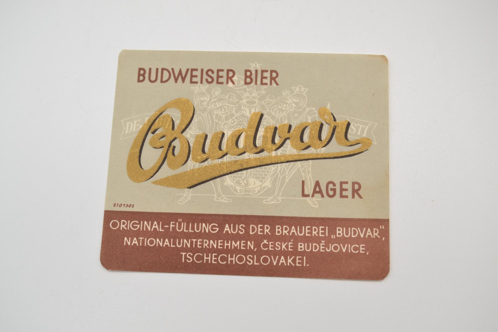 Pivná etiketa č.11 - Budvar - Budweiser bier lager - Pivné etikety