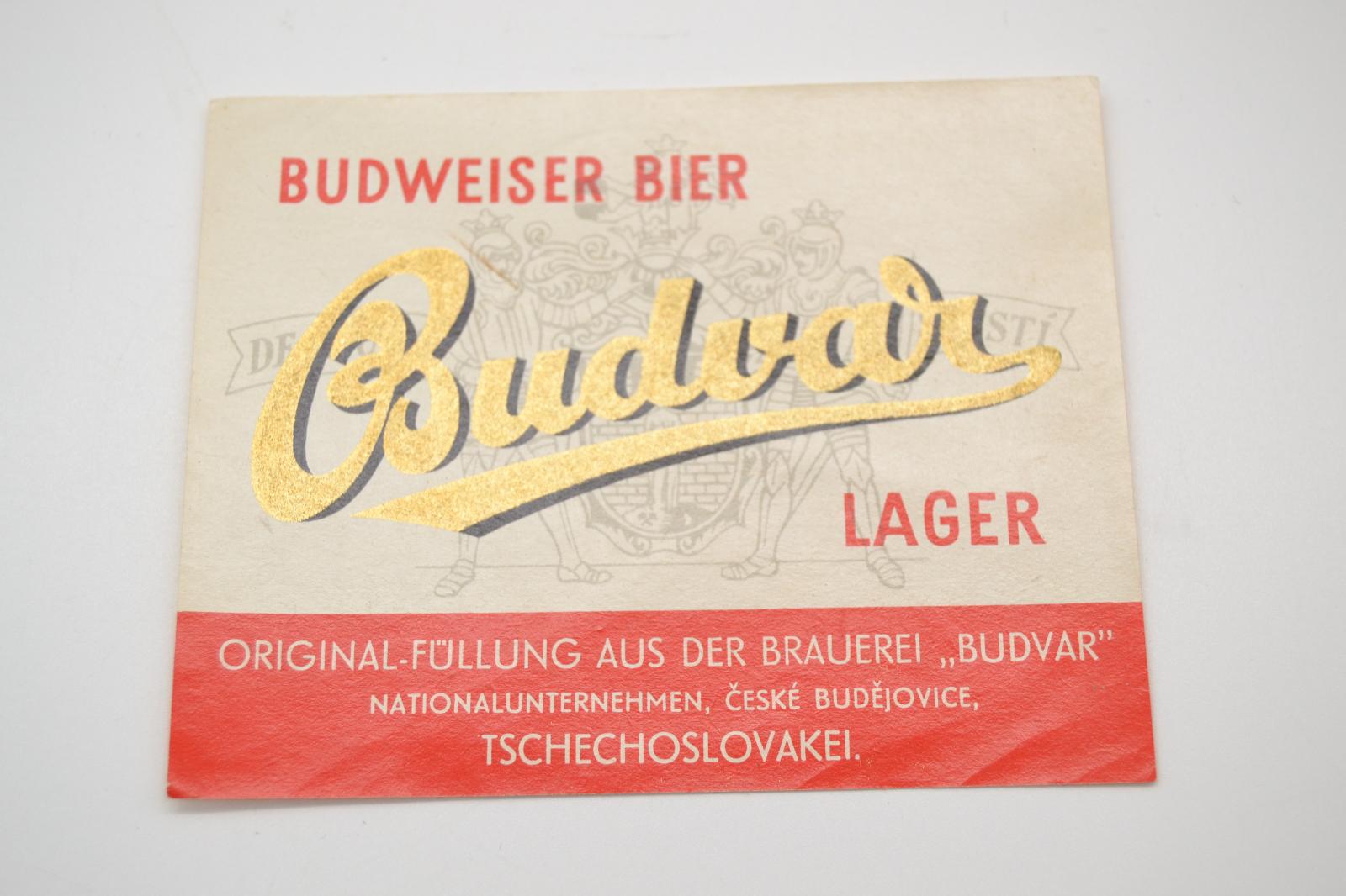 Pivná etiketa č.14 - Budvar - Budweiser bier Lager - Pivné etikety