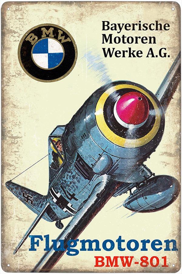 plechová ceduľa: BMW - reklama na letecký motor pre FW 190 - Auto-moto