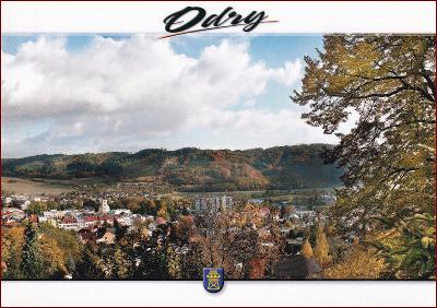 Odry * erb, heraldika, celkový pohled na město * Nový Jičín * B1207