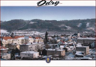 Odry * erb, heraldika, část města, zimní pohled * Nový Jičín * B1208