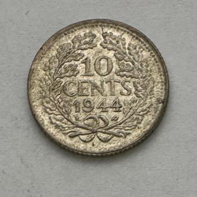 Holandsko království Ag.10 cent 1944 P královna WILHELMINA stav!!