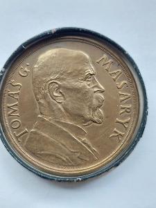 Bronzová medaile Masaryk 50mm narozeninová v původní etui