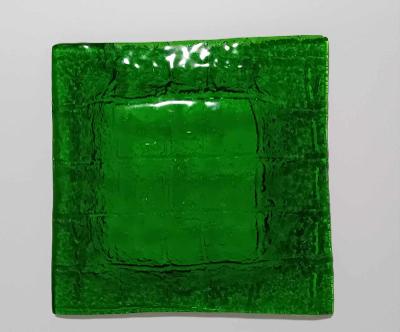 Stláčané zelené sklo "DEKORATÍVNA TÁCA"