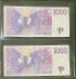 2x Výročná bankovka ČNB 1000Kč 2023 s prítlačou série R20,R85 509 UNC - Bankovky