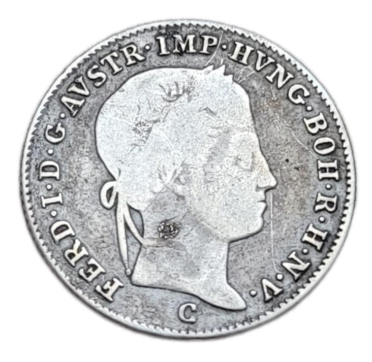 ✅Rakúsko 5 krajčírov 1840 - C - Rakúska ríša (1806 - 1857) Ag - Numizmatika