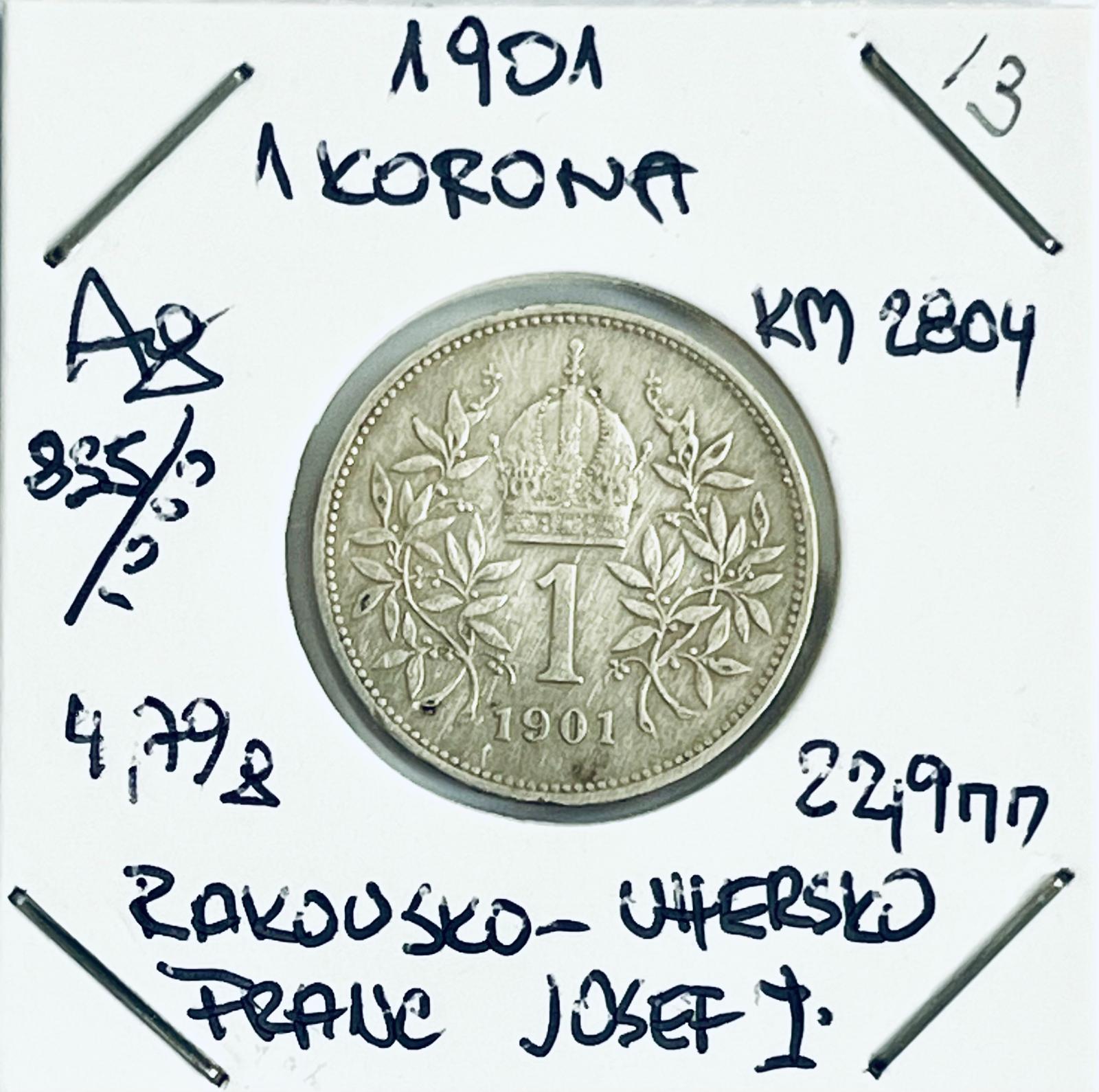 13_ 1 korona 1901 - Numizmatika