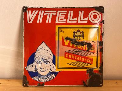 Stará smaltovaná reklamní cedule VITELLO - reklama - obchod