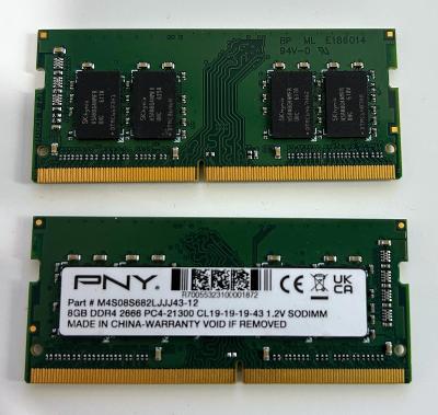 Operační paměť do notebooku PNY DDR4 8GB 2666MHz SO-DIMM - Nové