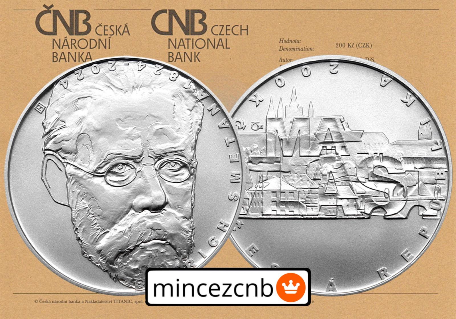 PSM ČNB 200 Kč Bedřich Smetana 2024 BK od 1 Kč ! - Numizmatika