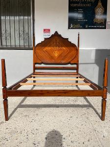 TOP-Luxusná starožitná posteľ - Intarzie
