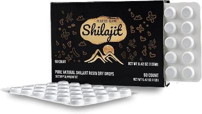 Golden Mountains - Premium Pure Shilajit, Dry Drops, 60 tablet