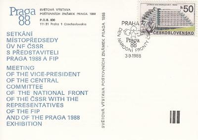 Praga 1988 Pozvánka na setkání místopředsedy ÚV NF - C485