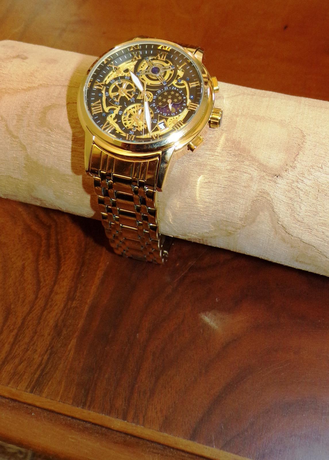 Pánske hodinky LIGE zlatá čierna - Šperky a hodinky