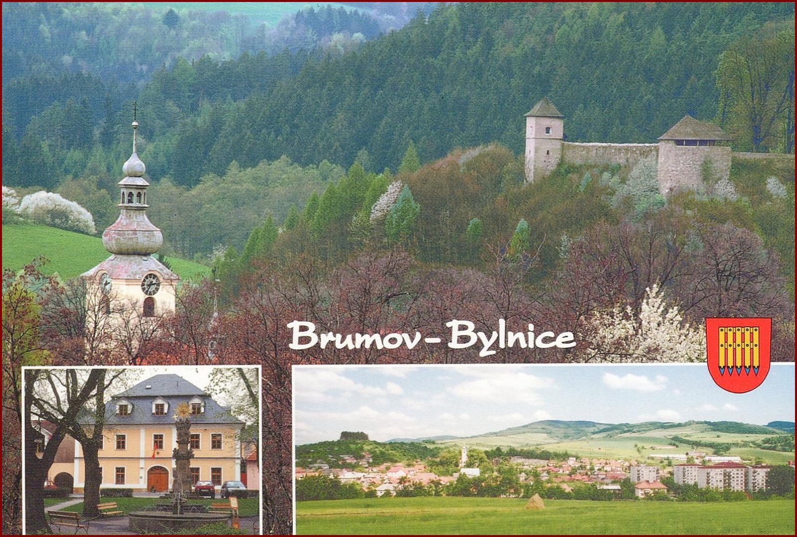 Brumov Bylnice * erb, heraldika, hrad, okienková * Zlín * B1330 - Pohľadnice miestopis