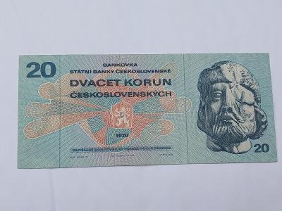 Vzácná 20 kčs / Koruna 1970 M bankovka