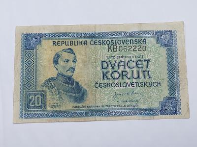 20 kčs / Koruna 1945 KB bankovka