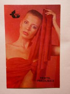 TEXTIL PARDUBICE - kartičkový kalendář 1989 !!! Reklamní AKT č.2